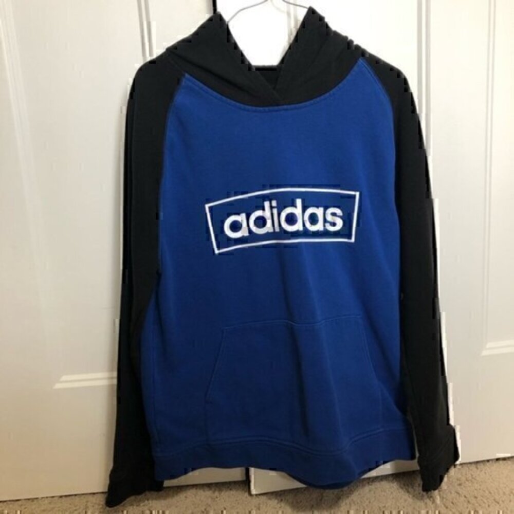 Adidas black and royal youth size XL hoodie sweatshirt
